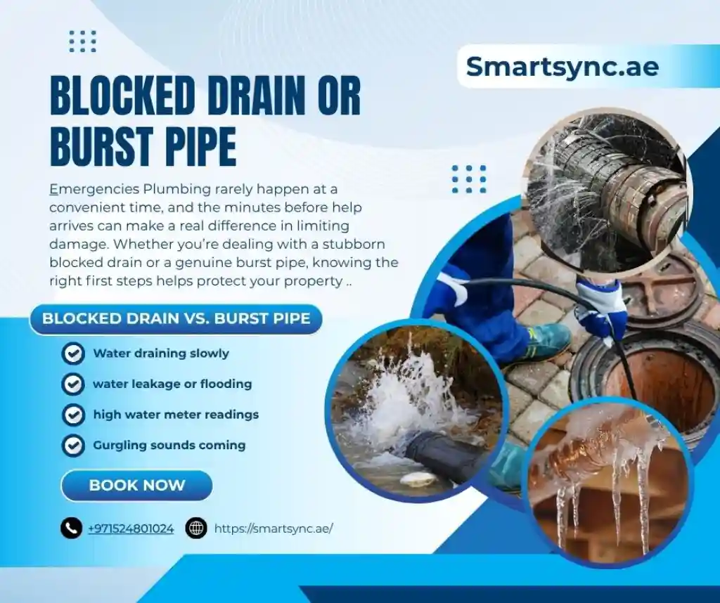 Blocked Drain or Burst Pipe? First Steps Before We Arrive